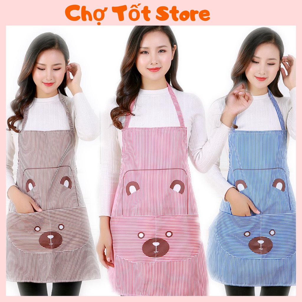 Tạp dề hình gấu kẻ siêu xinh 2455 Chợ Tốt Store