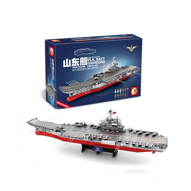 Senbao Building Blocks Shandong Ship Series Máy bay Tàu sân bay Máy bay Chiến đấu Mô hình Lắp ráp Trí tuệ Trẻ em Đồ chơi Hạt nhỏ