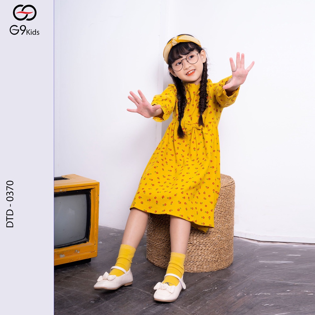 Đầm tay dài  0370 G9moza với chất liệu Kate tạo phong cách Đến trường, đi chơi Xinh xắn, đáng yêu