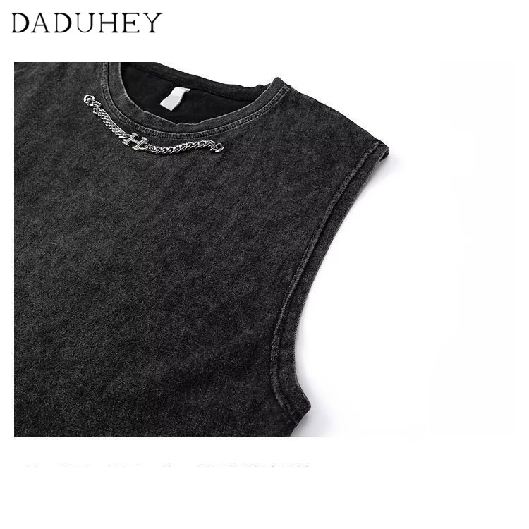 Áo phông không tay thể thao bóng tối sự chết phong cách đường phố 2022 Âu Mỹ thời trang Hip Hop cho nam