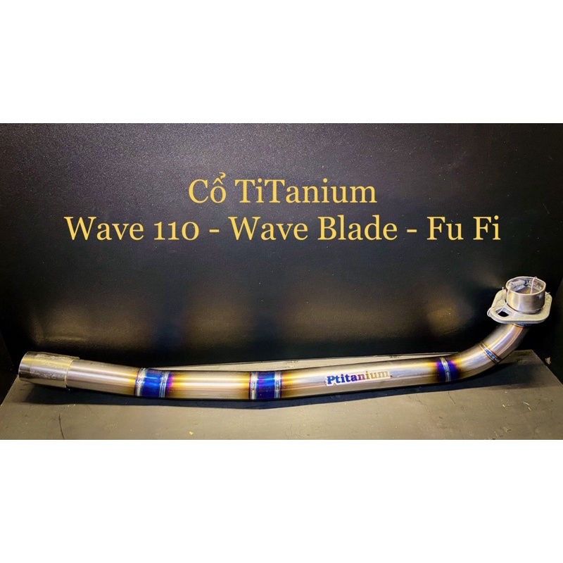 cổ pô titan cho bô zin cho xe số honda yamaha wave blade 2017 dream future neo led x sirius ( titanium elbow )