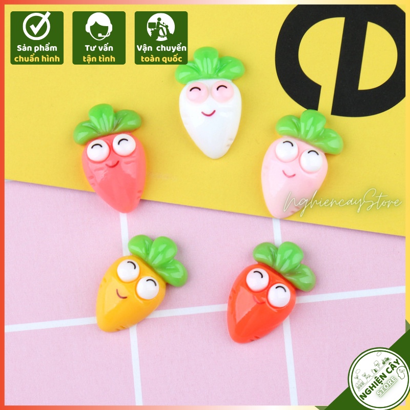 Phụ kiện Carot nhựa nhiều màu trang trí tiểu cảnh, cây cảnh, sen đá