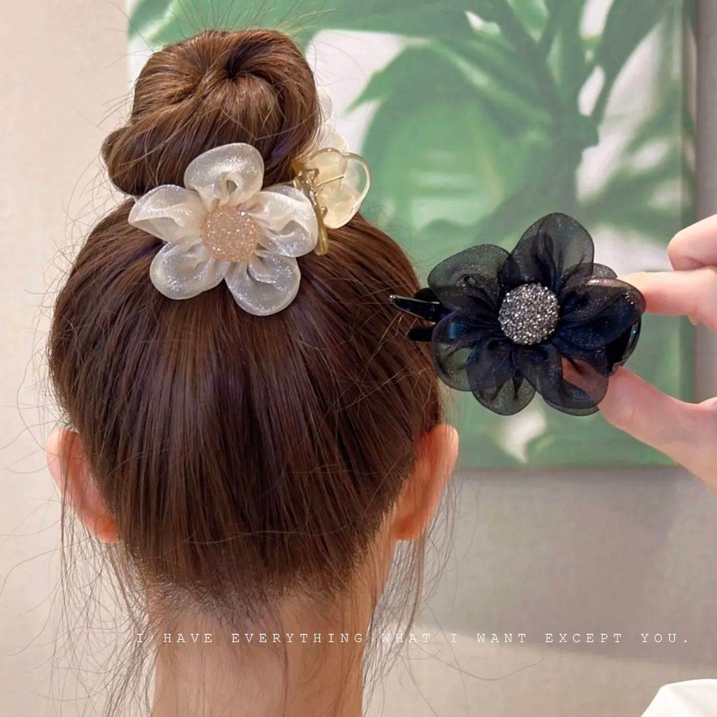 Kẹp Tóc Đuôi Ngựa Hình Hoa Thời Trang Hàn Quốc Cho Nữ