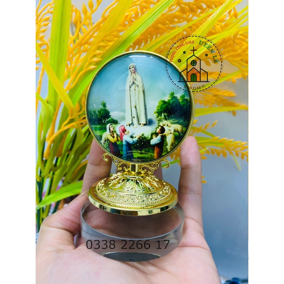 Tượng xoay để xe ô tô, để bàn in hình Chúa Giê-su, Đức Mẹ