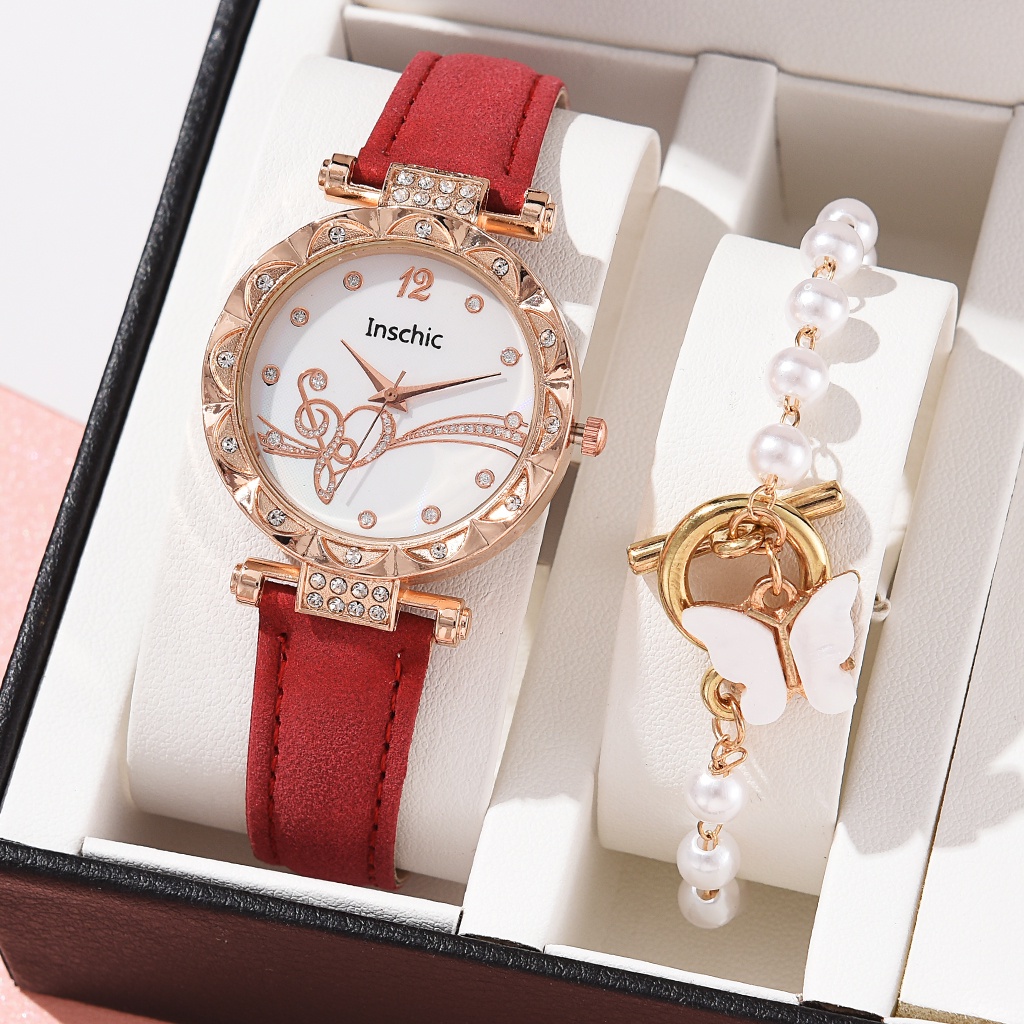 Đồng Hồ Quartz Nữ Mặt Tròn Đính Hột Xoàn