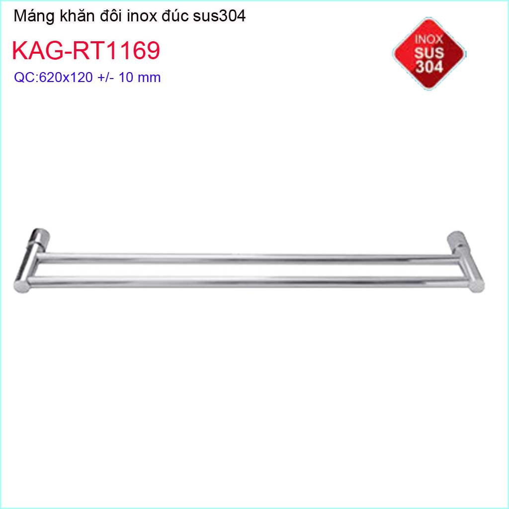 Giá treo khăn inox 304, giá vắt khăn, thanh treo khăn Roto KAG-RT1169