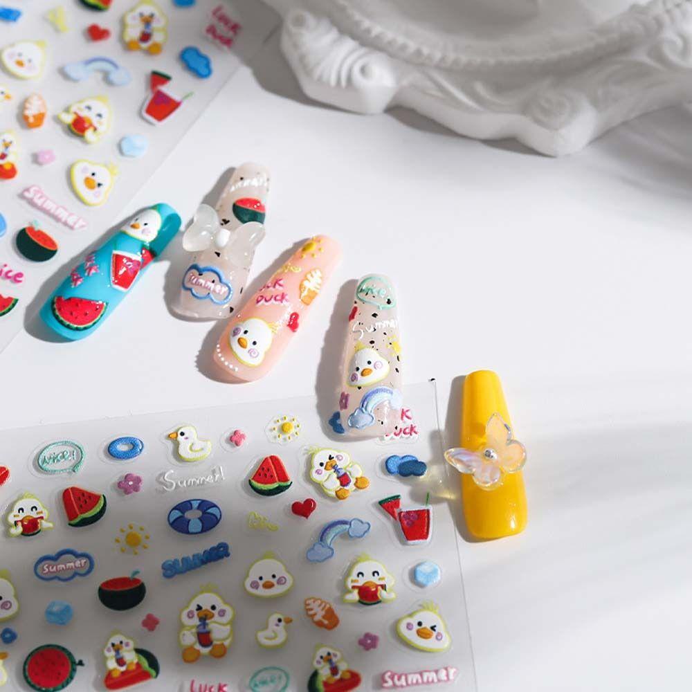 QQMALL Hình Dán Trang Trí Móng Tay Họa Tiết Hoạt Hình Graffiti Độc Đáo