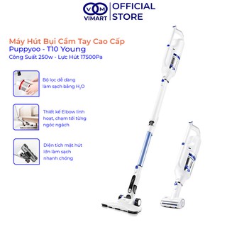 Máy hút bụi cầm tay không dây cao cấp Puppyoo T10 Young thiết kế Elbow Lực hút 17000Pa hàng chính hãng bảo hành 12 tháng