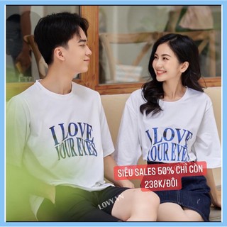 Áo đôi nam nữ thời trang phông tay lỡ unisex chất mịn đẹp LOVY Oversize