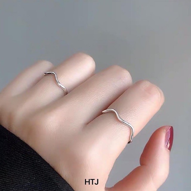 NHẪN NỮ BẠC TA HÌNH LƯỢN SÓNG ĐƠN GIẢN