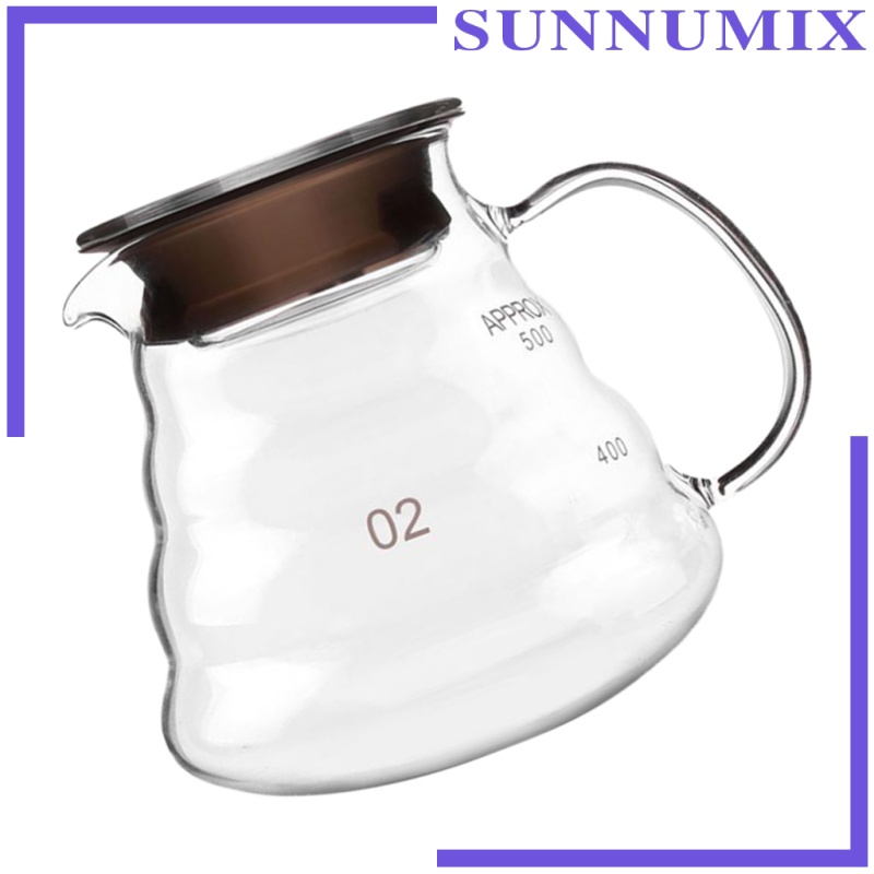 [SUNNIMIX]Glass Coffee Server 250/360/600/800ml Coffee Maker Pot Kettle Glass Filter 250ml