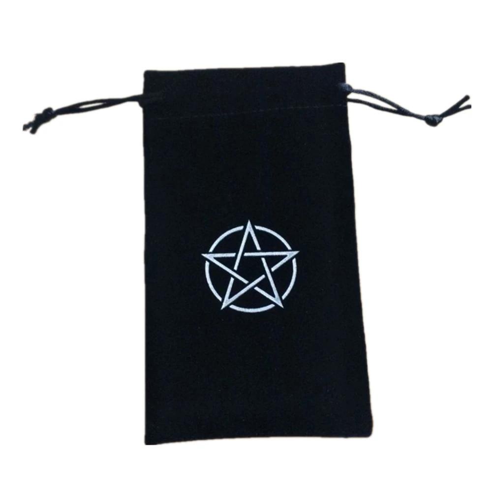 Túi Dây Rút Vải Nhung Đựng Bài Tarot Thêu Họa Tiết Phù Thủy