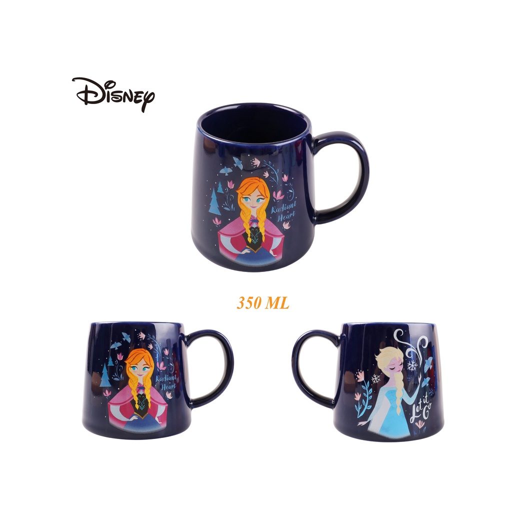 Ly sứ cốc sứ Disney cao cấp chính hãng có quai cầm tay Elsa Anna Frozen và Stitch cho nam và nữ