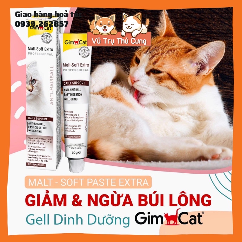 Gel dinh dưỡng cho mèo Gimcat, xuất xứ Đức, gel tiêu búi lông mèo Gimcat