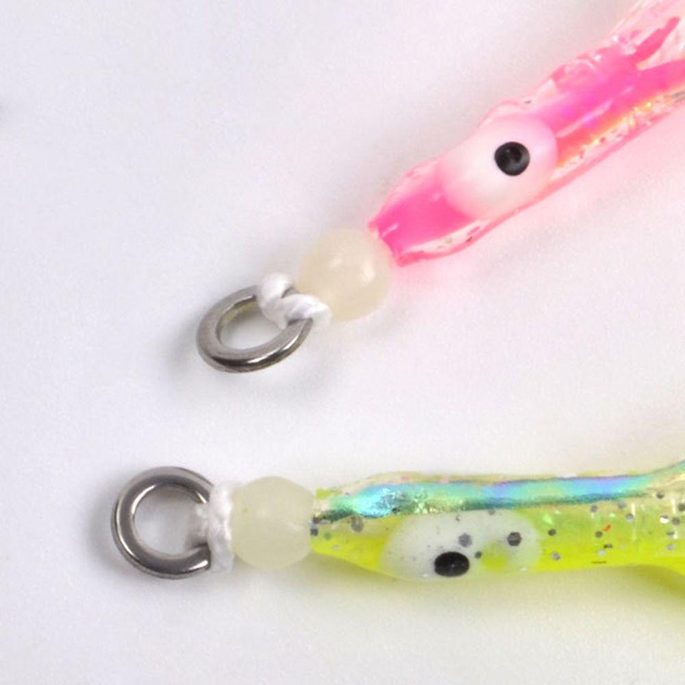 JONY 2pcs/pack Squid Skirt Hook Octopus Double Hook Luminous Fishing Hook New Silicone Skirt Carbon Steel Bionic Sea Fishing Accessories/Multicolor