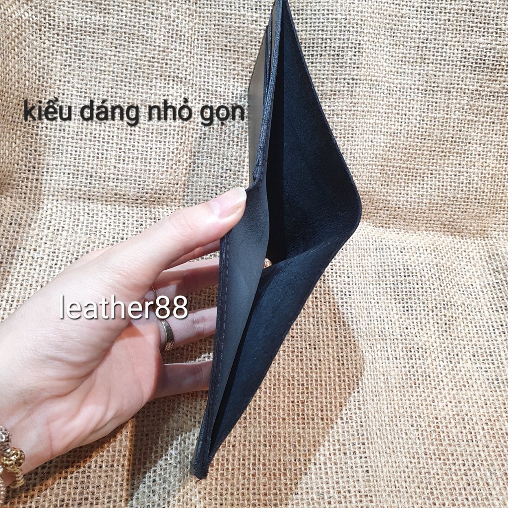 Ví mini nam da bò Nappa cao cấp nhỏ gọn , bóp ngang nhỏ da thật 100%