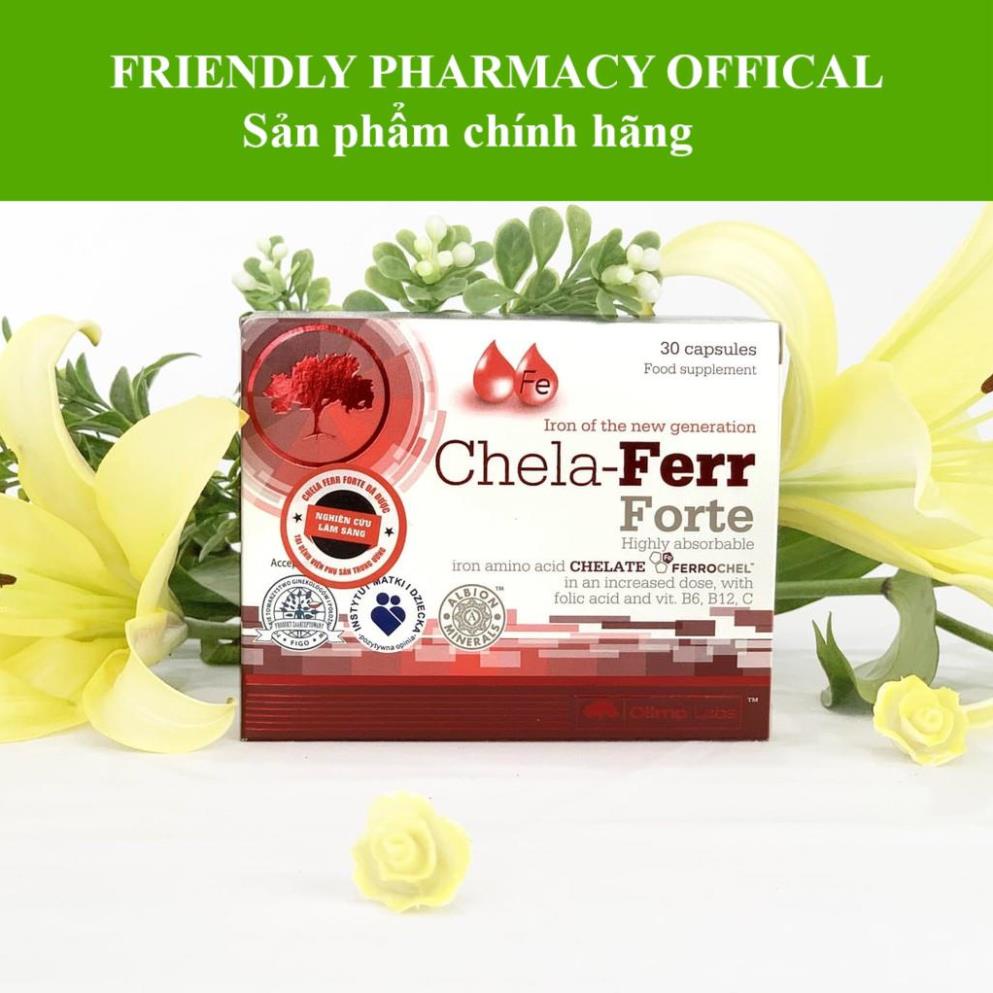 Chela Ferr Forte – Bổ sung sắt hữu cơ cho bà bầu, cải thiện thiếu máu do thiếu sắt không gây táo bón (30 viên)