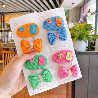 Set kẹp tóc và dây cột tóc hình mặt cười xinh xắn cho bé gái