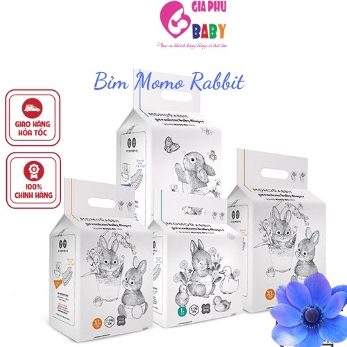 Bỉm momo rabbit nội địa HÀN Quốc dán/quần đủ size S36/M32/L30/xl28/L28/xl22/xxl18