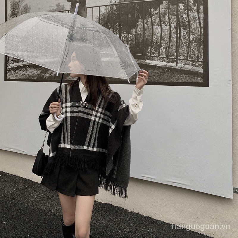 CHANEL Khăn choàng lông chồn hai mặt dáng rộng kẻ sọc trắng đen phong cách phương Tây YP0N | BigBuy360 - bigbuy360.vn
