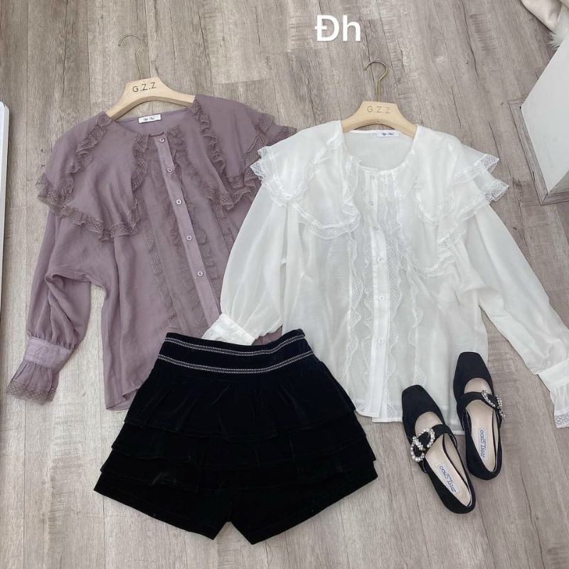 Quần nhung giả váy cạp viền hàng QCL1
