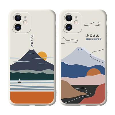 Vỏ điện thoại di động Mount Fuji 11 của Apple Ốp silicon lỏng iPhone8plus 11Promax bao gồm tất cả các ống kính xs cá tín