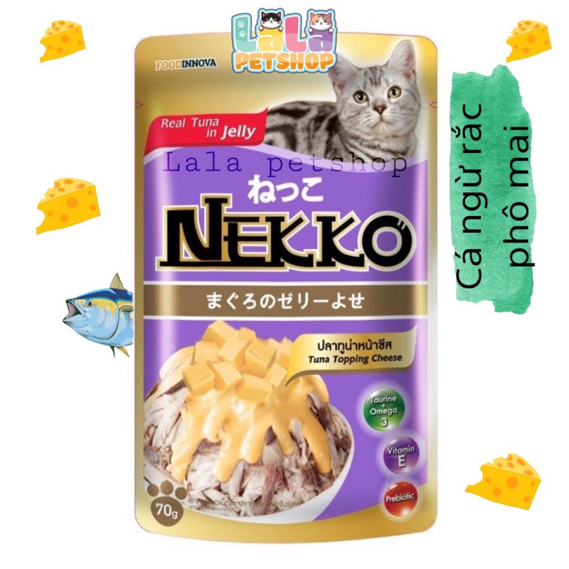 Pate cá ngừ tươi NEKKO cho mèo, Pate Real Tuna in Jelly - Nhập khẩu Thái Lan gói 70g