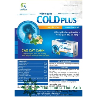 Viên ngậm ho cold plus giảm ho giảm đờm giảm đau rát họng