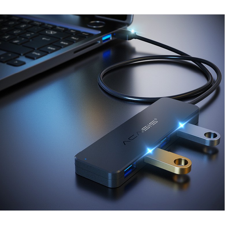 Bộ Chia Hub 4 Cổng USB 3.0/ 2.0 ACASIS Nhỏ Gọn Dùng Cho Laptop, PC, Bàn Phím, Chuột, Ổ Đĩa... AB3-L42....Dài 20/60/120cm