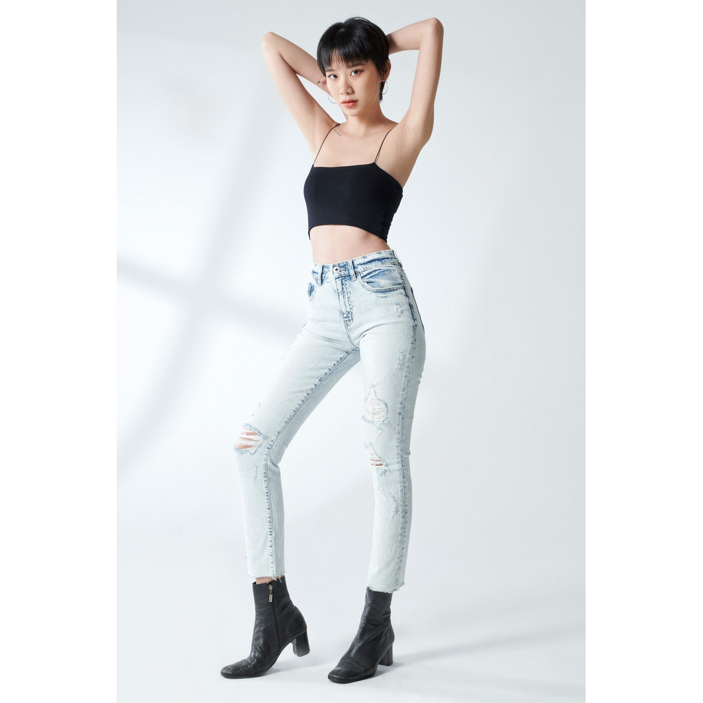 Quần Jeans Nữ Dáng Slim Rách Gối V-SIXTYFOUR - 220WD1083F1910