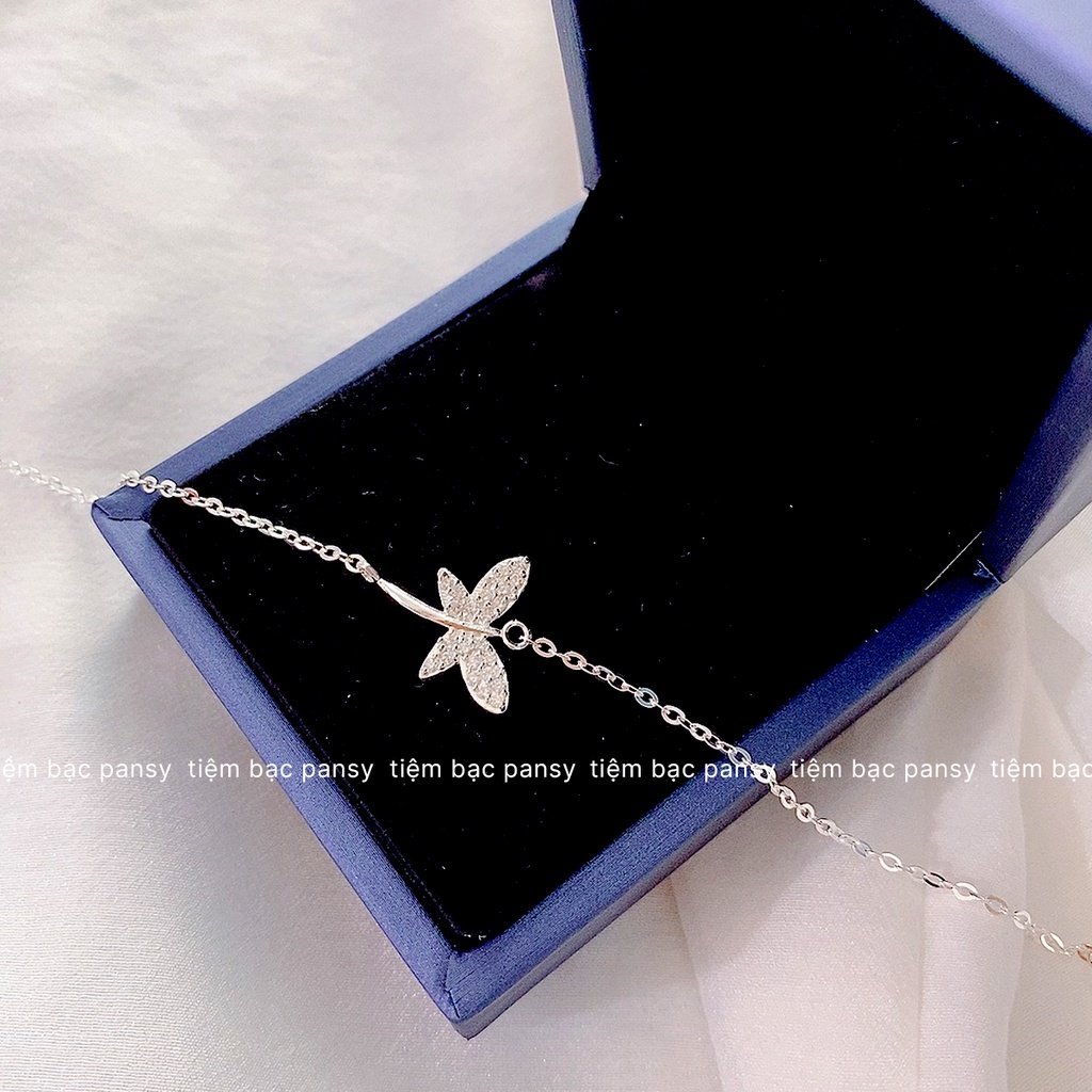 Vòng tay bạc nữ PANSY hình cánh bướm duyên dáng, lắc tay nữ bằng bạc ta đẹp giá chất