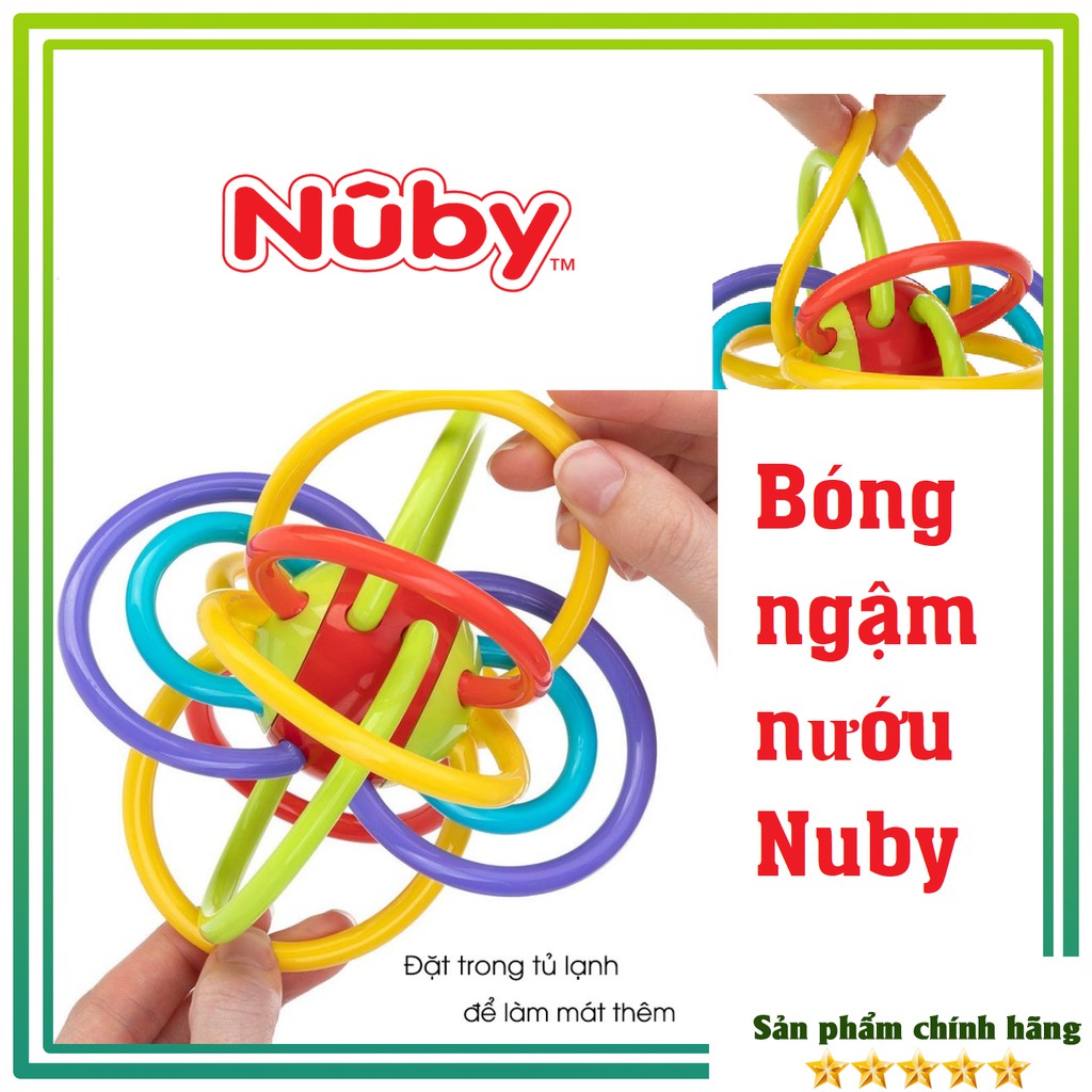 Bóng đồ chơi ngậm nướu 100% SILICON ngậm nướu đồ chơi giảm ngứa lơi, an toàn cho bé Nuby - USA (mẫu mới nhất)