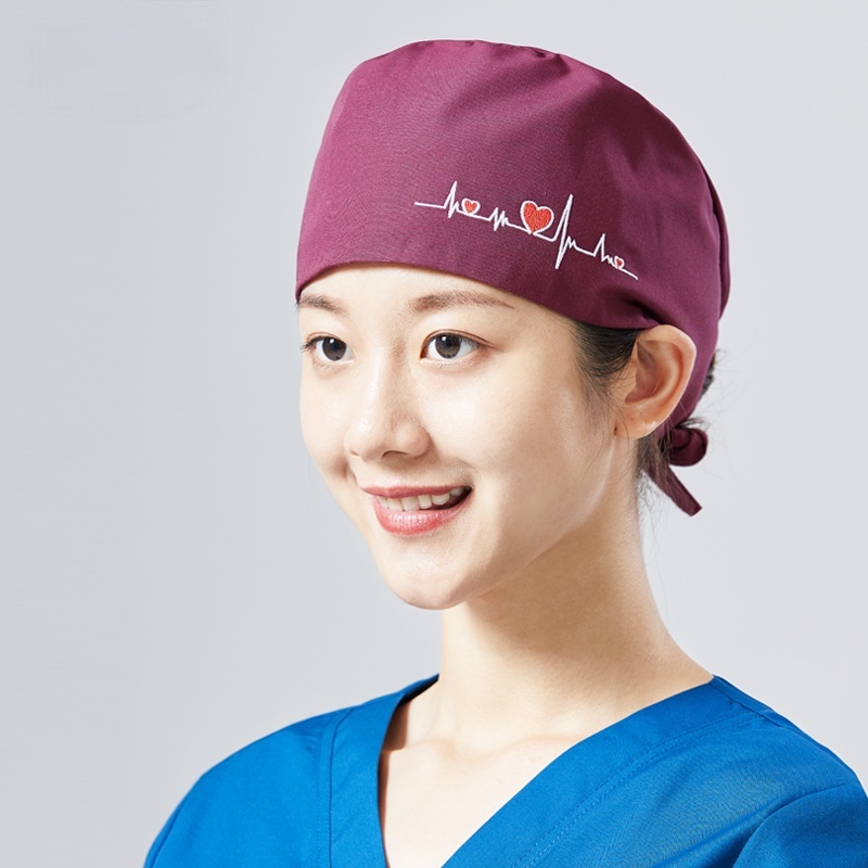 Nút tim Dòng mũ phẫu thuật bác sĩ mũ y tá Unisex scrub caps Heart Shape cap Operating Room medical Beauty Salon adjustable Mũ in hoạt hình