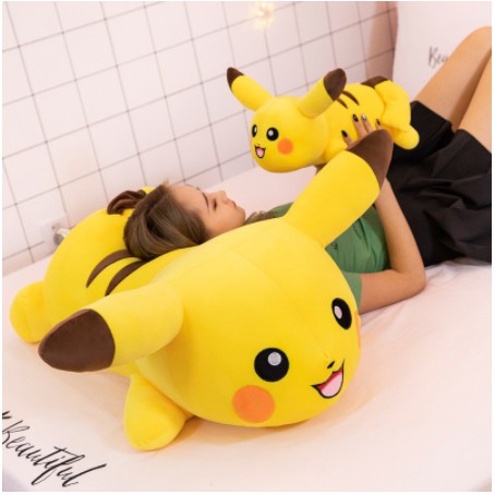 GẤU BÔNG PIKACHU DÁNG NẰM MÀU VÀNG kích thước 55cm-70cm-1m-1m3 Bueno store