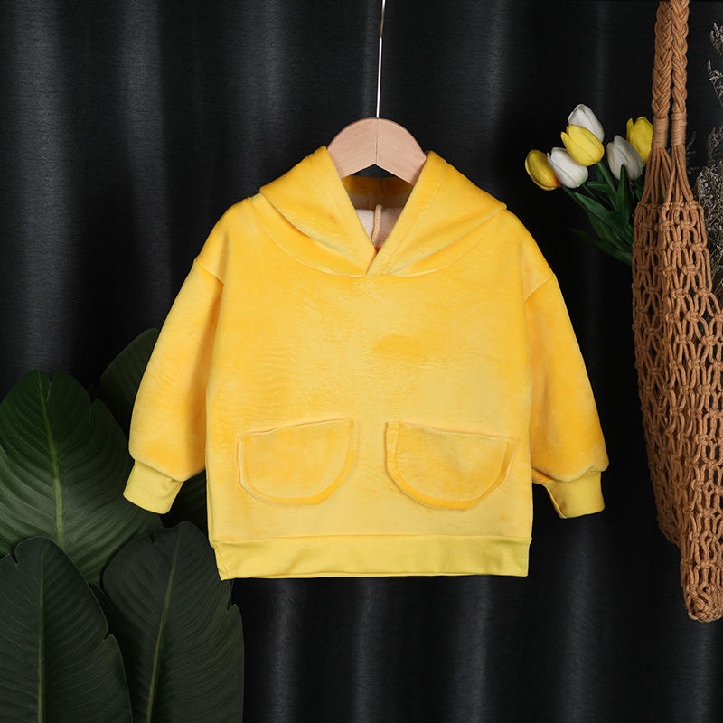 Áo khoác dày có mũ trùm đầu giữ ấm thời trang thu đông phong cách Hàn Quốc dành cho trẻ 2021