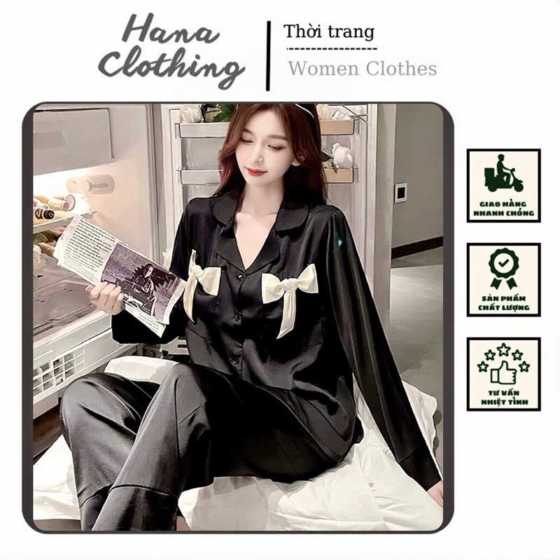 Bộ đồ ngủ vải Latin cực xinh có 3 màu: đỏ/đen/hồng