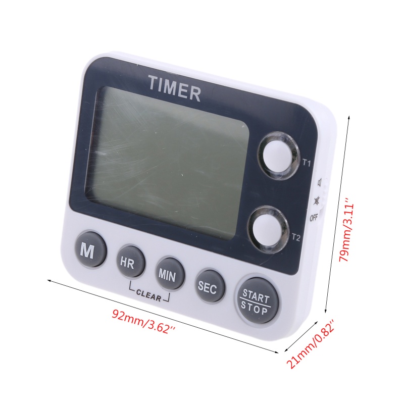 Đồng Hồ Hẹn Giờ Nấu Ăn 2 Nhóm Đếm Ngược 0 01s