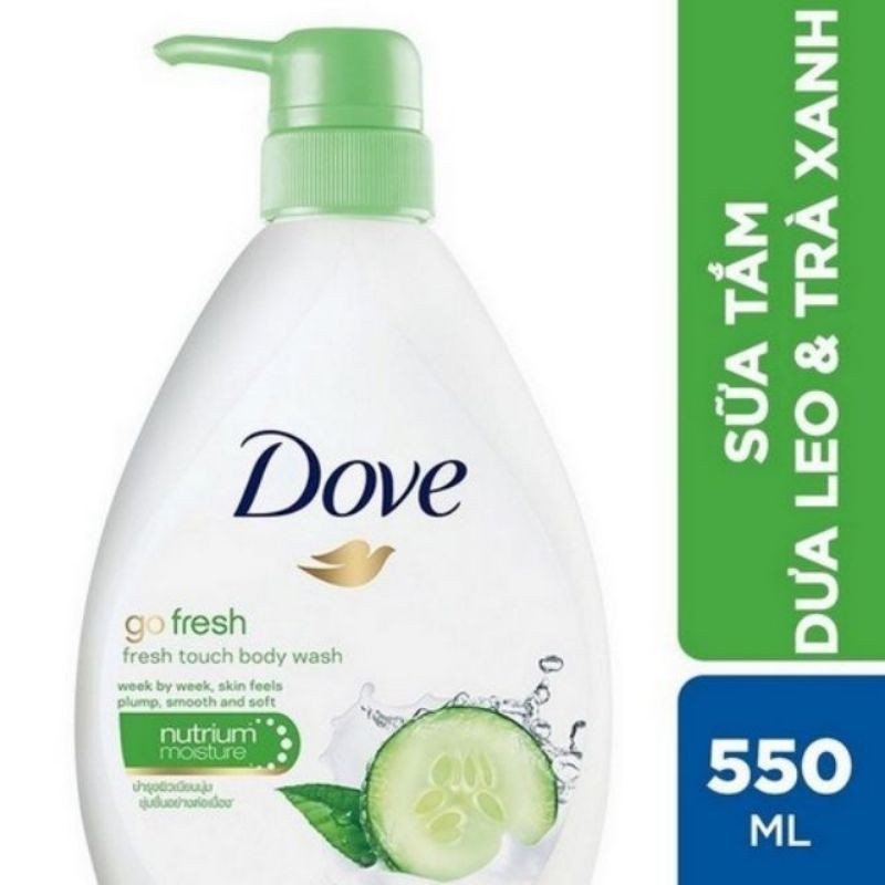 Sữa tắm dưỡng ẩm Dove Hương Dưa Leo và Trà Xanh -Hương Lựu Đỏ và Chanh 550ml