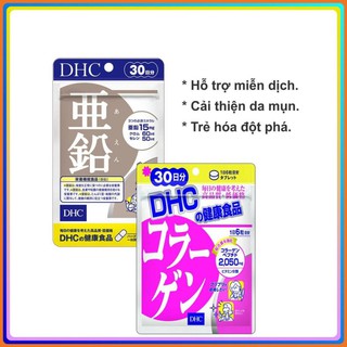 Combo Viên uống DHC Đóng Băng Lão Hoá 30 Ngày (Kẽm & Collagen)