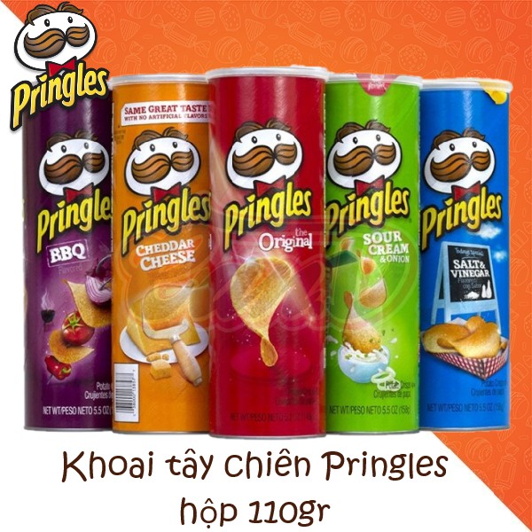 (7 vị) Khoai tây chiên Pringles hộp 110gr