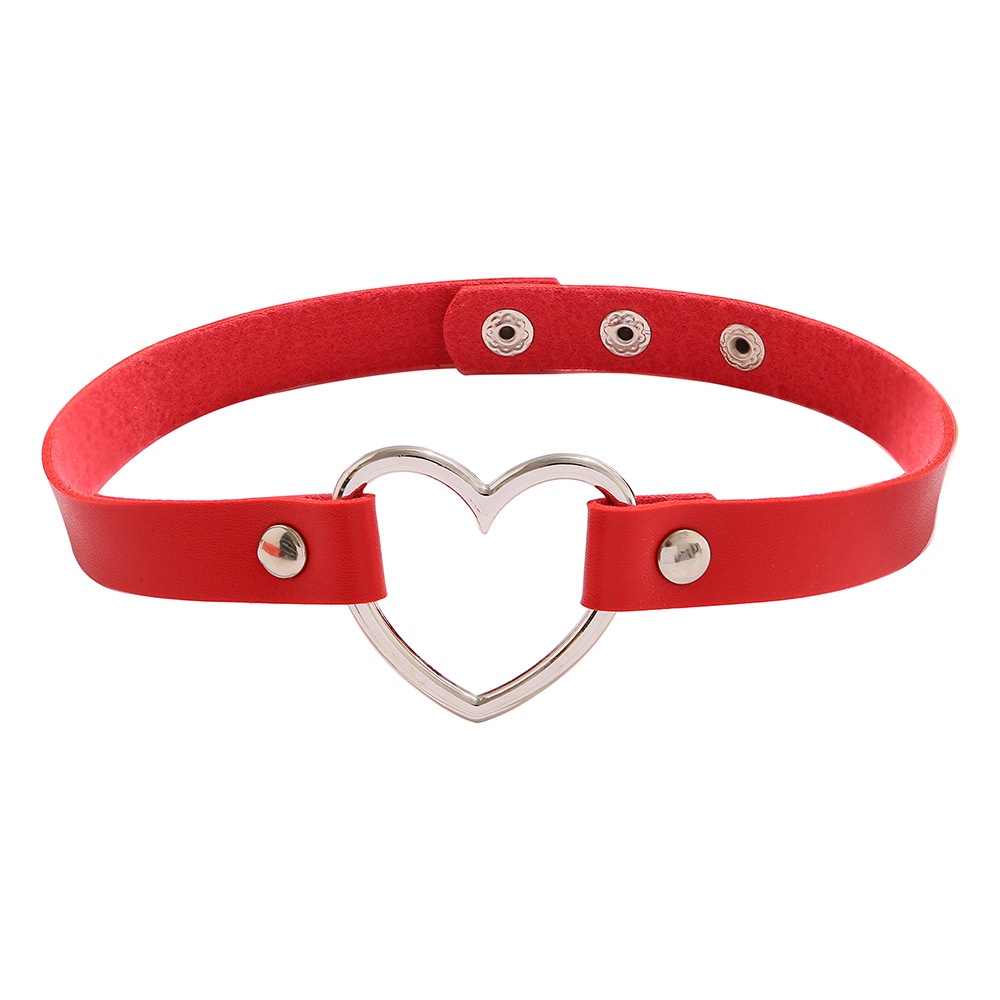 Vòng Cổ Choker Da PU Mặt Trái Tim Nhiều Màu Sắc Phong Cách Punk 2022 Cho Nữ