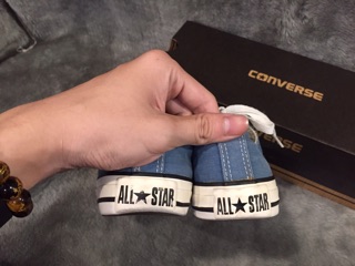 Giày converse cổ thấp màu xanh nhạt size 37