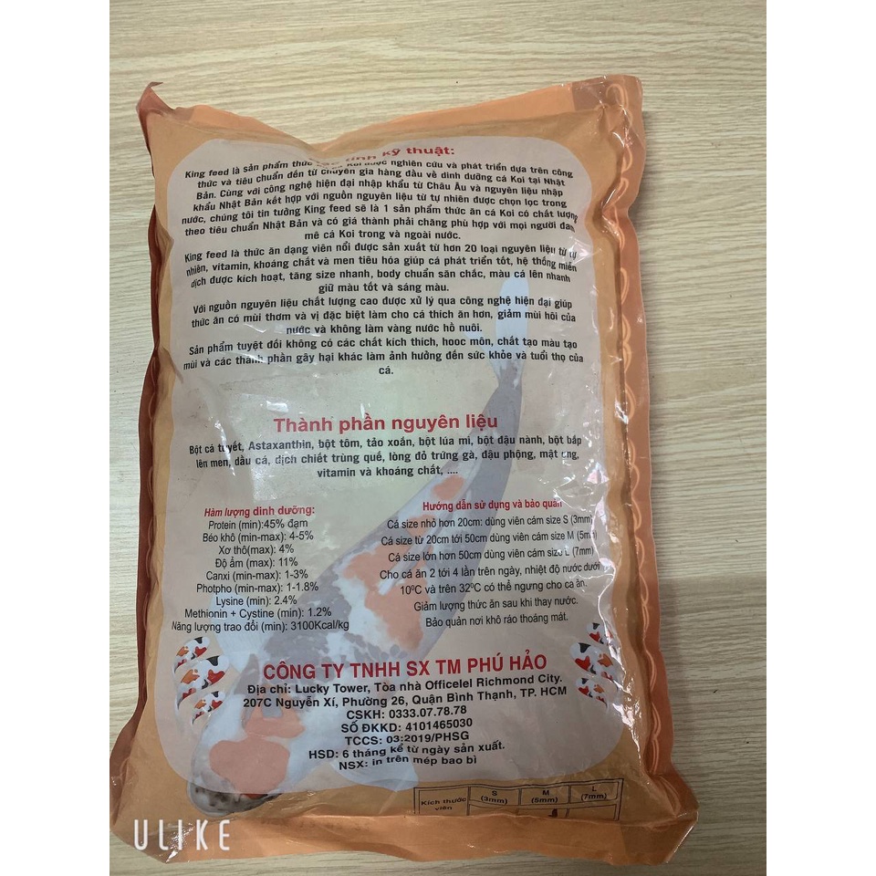 CÁM CÁ KOI KING FEED 45% ĐẠM