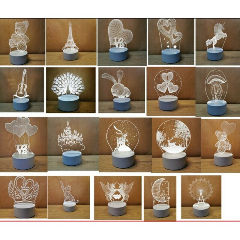 Đèn ngủ 3D trang trí 3 mức sáng