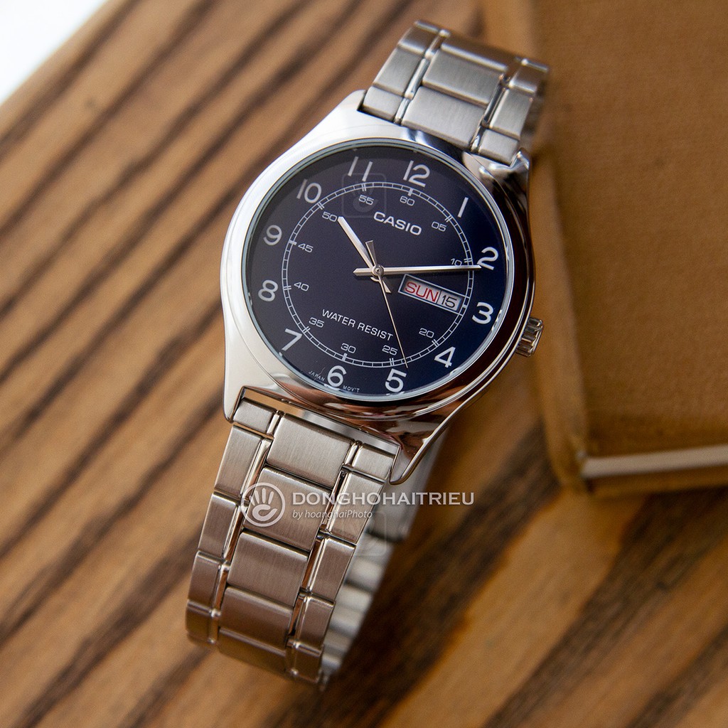 Đồng hồ nam dây kim loại chính hãng Casio Anh Khuê MTP-V006D-2BUDF