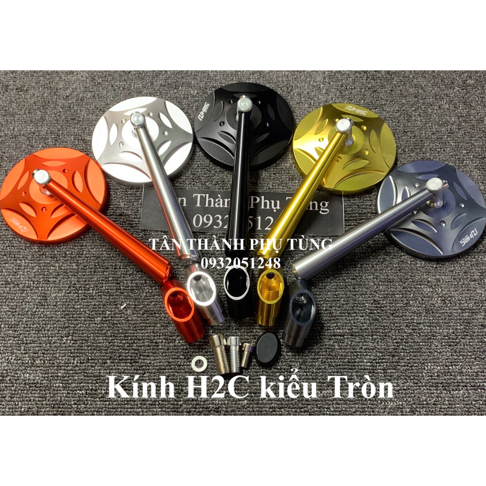 Kính chiếu hậu H2C nhôm CNC kiểu tròn