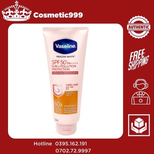 Sữa dưỡng thể vaseline, kem body trắng da 3 tác động SPF50 320ml chính hãng  Cosmetic999