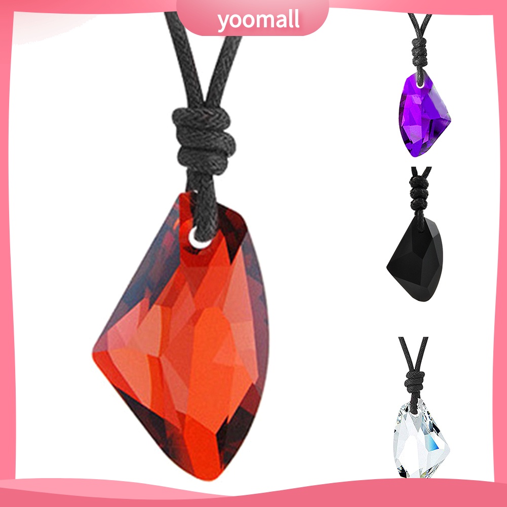 Dây chuyền mặt đính đá pha lê giả có thể điều chỉnh thời trang cho nam nữ