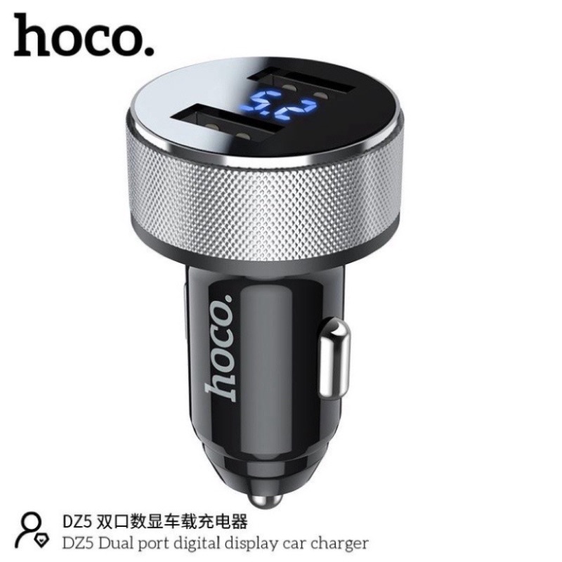 Tẩu sạc Hoco DZ5 2 cổng USB Hàng chính hãng Bảo hành 12 tháng