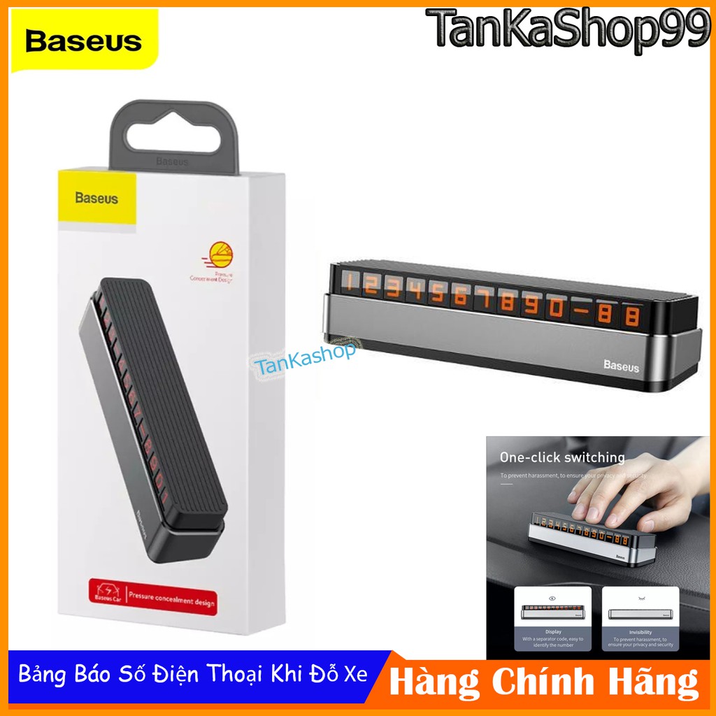 Bảng Báo Số Điện Thoại Đỗ Xe Baseus Temporary làm bằng hợp kim nhôm sang trọng